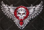 Embroidery Patch of a Skull and Wings